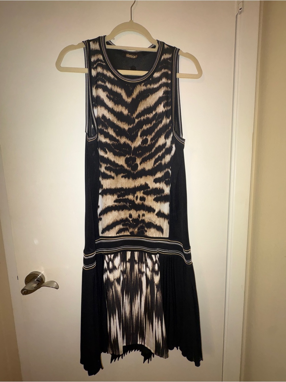 Roberto Cavalli Black & Cream Patterned Dress and Cardigan - Picture 1 of 12